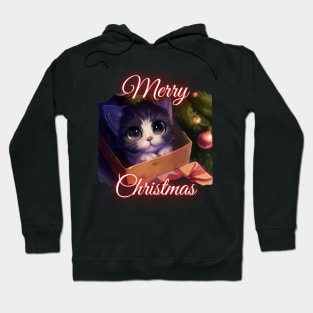 Merry Christmas - Cute Cat Under The Christmas Tree Hoodie